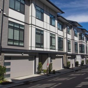 Row of apartment buildings